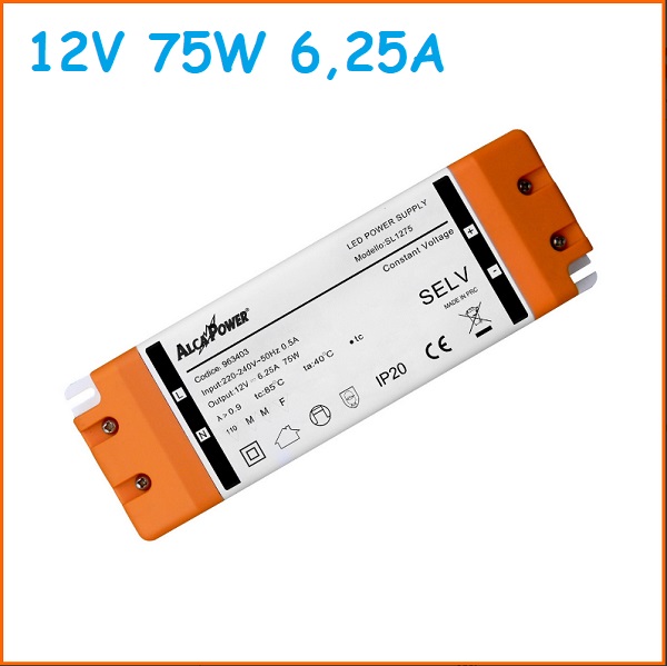 Led Driver Slim 12v 75w 6,25A